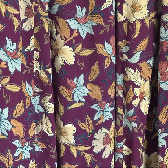 Vtg LL Bean Floral Pull On Midi Skirt Sz M Dark Cottagecore Peasant Y2K Boho - Picture 2 of 10